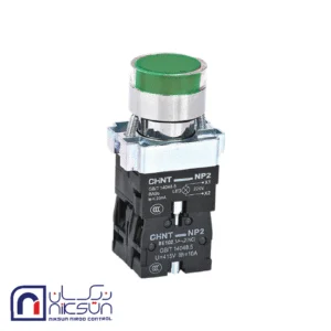 شستی استارت چراغدار فلزی سبز CHINT سری NP2